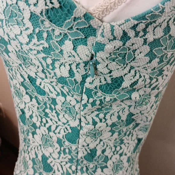 Cynthia Rowley Teal Floral Lace Dress – Small - Picture 11 of 14